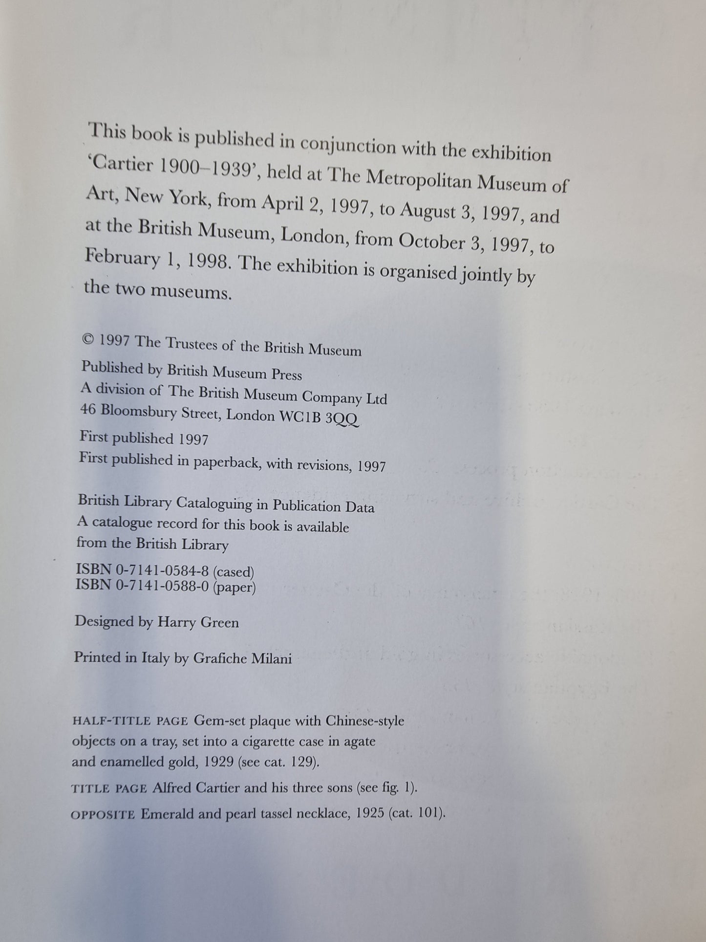 Cartier: 1900-39, Judy Rudoe, 1st edition, 1997