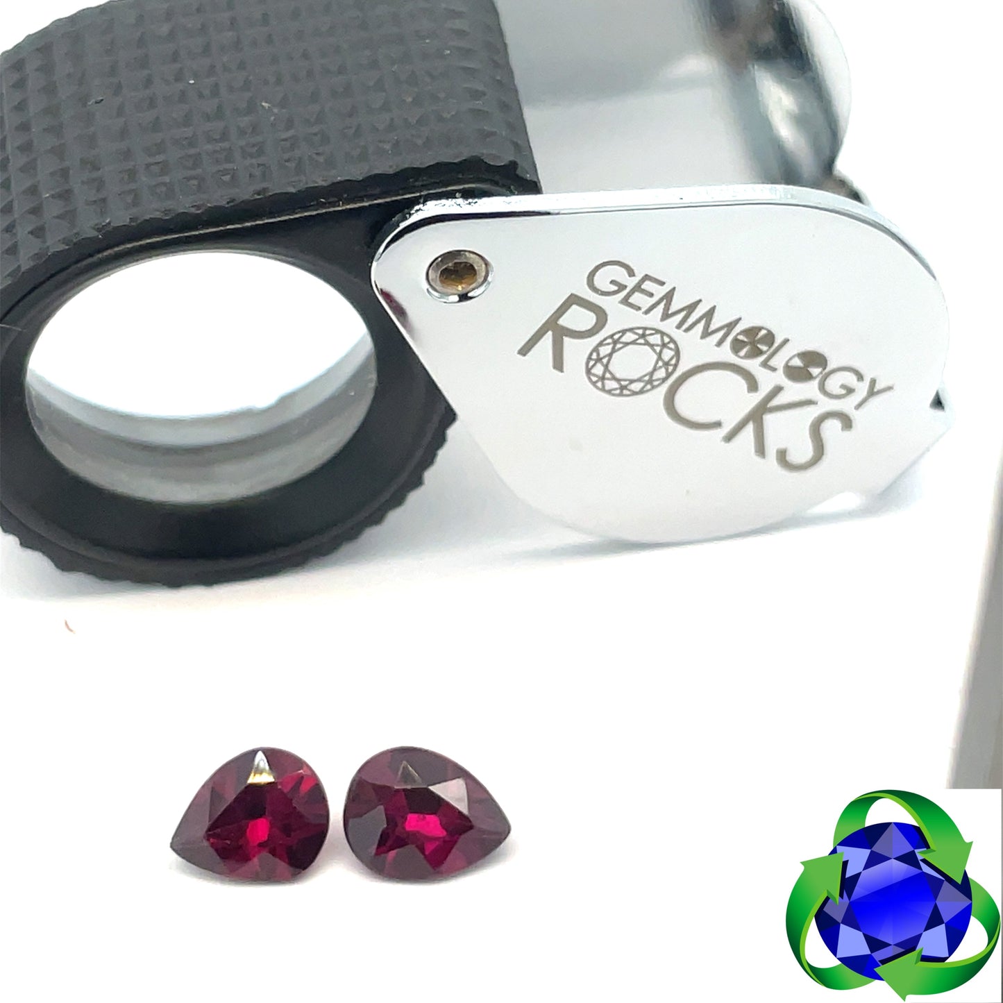 Garnet - Pear 1.93ct pair