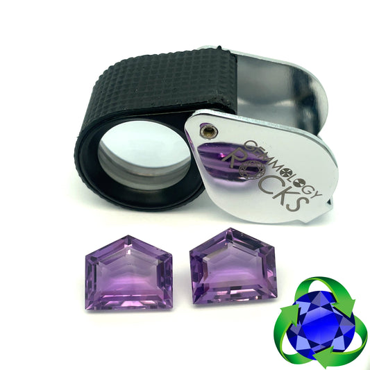 Amethyst - Pentagon 13.64cttw pair