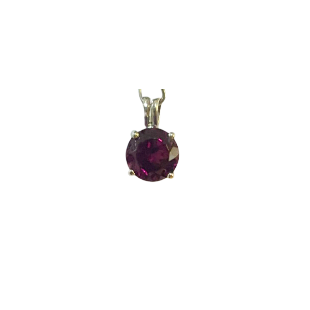 Round Rhodolite Garnet Pendant