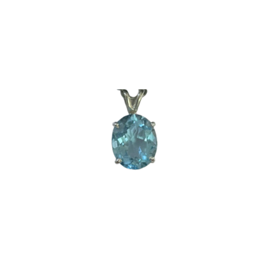 Oval Blue Topaz Pendant