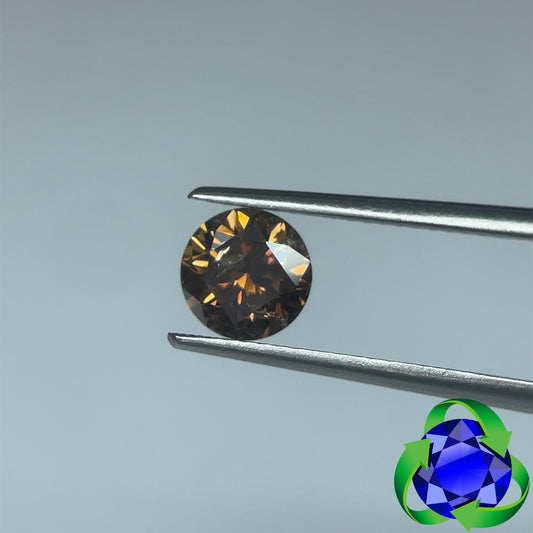 Round Brilliant cut diamond: 1.04ct - Fancy Dark Orangy Brown I3