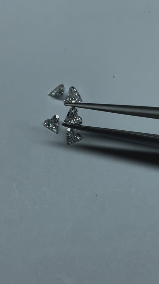 3.5 mm heart shape diamonds